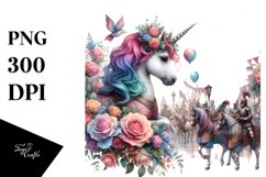 colorful Baby Unicorn with Medieval Festival Product Image 1
