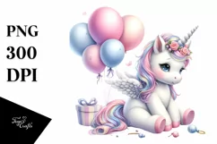 Balloons Baby Unicorn | Clipart Product Image 3