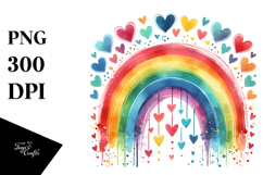 Colorful Rainbow with Hearts PNG Product Image 1