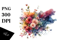 Colorful Flower Painting PNG Product Image 1