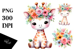 Vibrant Cartoon-Style Watercolor Flower Product Image 1