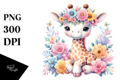 Vibrant Cartoon-Style Watercolor Flower Product Image 1