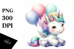 Balloons Baby Unicorn | Clipart Product Image 3