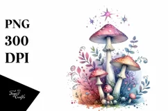 Pastel Magical Mushroom, Transparent PNG Product Image 1