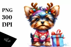 Vibrant Yorkshire Terrier Portrait PNG Product Image 3