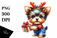 Vibrant Yorkshire Terrier Portrait PNG Product Image 1