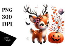 Watercolor Drawing Elk Halloween Product Image 1