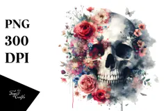Grunge Skull Painting PNG Product Image 1