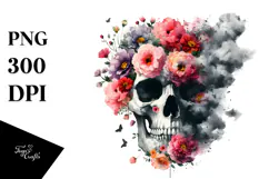 Grunge Skull Painting PNG Product Image 1