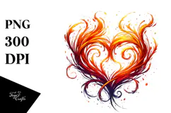 Fire Heart Digital Painting PNG Product Image 1