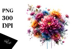 Vibrant Bouquet Gold Foil | Sublimation Clipart Product Image 1