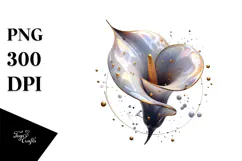 Glossy Calla Lily, Watercolor PNG Product Image 1