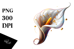 Glossy Calla Lily, Watercolor PNG Product Image 1