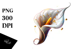 Glossy Calla Lily, Watercolor PNG Product Image 1