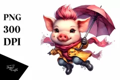 Baby Pig with Cool Haircut PNG Product Image 1