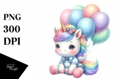 Balloons Baby Unicorn | Clipart Product Image 3