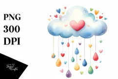 Simple Cloud with Blood and Hearts PNG Product Image 1