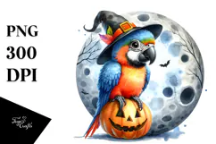 cute Macaw with Party Hat, High-Res PNG Product Image 1