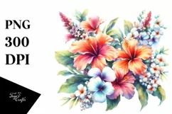 Hawayan Flower Watercolor Abstract PNG Product Image 3