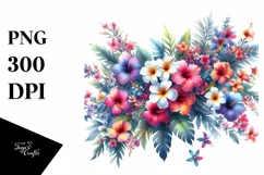 Hawayan Flower Watercolor Abstract PNG Product Image 1