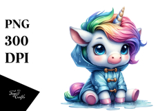 Funny Sitting Unicorn PNG Product Image 1