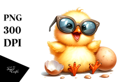 Funny Chick Sitting Sunglasses Clipart Product Image 1