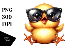 Funny Chick Sitting Sunglasses Clipart Product Image 1