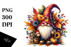 Detailed Vibrant Autumn Gnome, PNG Product Image 3
