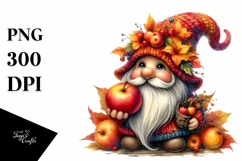 Detailed Vibrant Autumn Gnome PNG Product Image 3