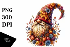 Detailed Vibrant Autumn Gnome PNG Product Image 3