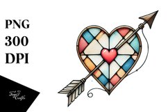 Simple Watercolor Stained Hearth Arrow PNG Product Image 1
