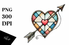 Simple Watercolor Stained Hearth Arrow PNG Product Image 1