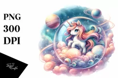 Cute Unicorn Twirling in Bubble | Sublimation | Clipart Product Image 3