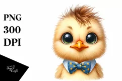 Proud Dressed Baby Chick Portrait | Sublimation | Clipart Product Image 1