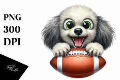 Crazy Poodle Playing Football | Clipart Product Image 3