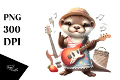 Energetic Baby Otter in Summer PNG Product Image 1