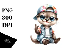 Cute Baby Otter PNG Product Image 1