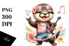 Cute Baby Otter PNG Product Image 1