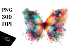 Colorful Butterfly Painting PNG Product Image 1