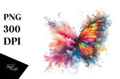 Colorful Butterfly Painting PNG Product Image 1