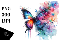 Colorful Butterfly Painting PNG Product Image 1