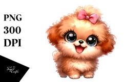 Baby Cartoon Bichpoo with Big Eyes PNG Product Image 1