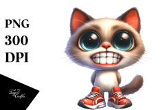 Watercolor Cat Standing with Sports Shoes Product Image 1