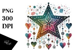 Colorful Boho Star Digital Painting PNG Product Image 1