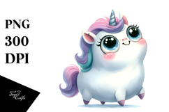 Funny Unicorn with Flower in Mouth PNG Product Image 1