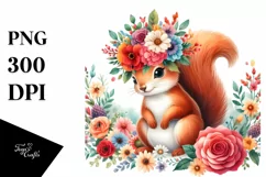 Cartoon Squirrel Flower Crown | Sublimation | Clipart Product Image 3