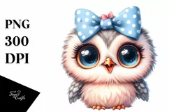 Funny Baby Owl Portrait Clipart Product Image 3