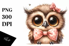 Funny Baby Owl Portrait Sticker Clipart Product Image 3