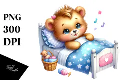 Cute Colorful Baby Bear, Transparent PNG Product Image 1