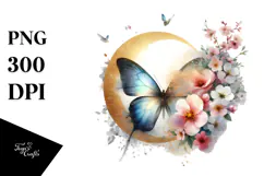 Butterfly made of Spring Flowers PNG Product Image 1